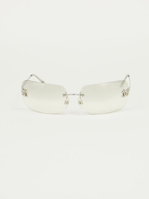 CHANEL RIMLESS RHINESTONE SUNGLASSES