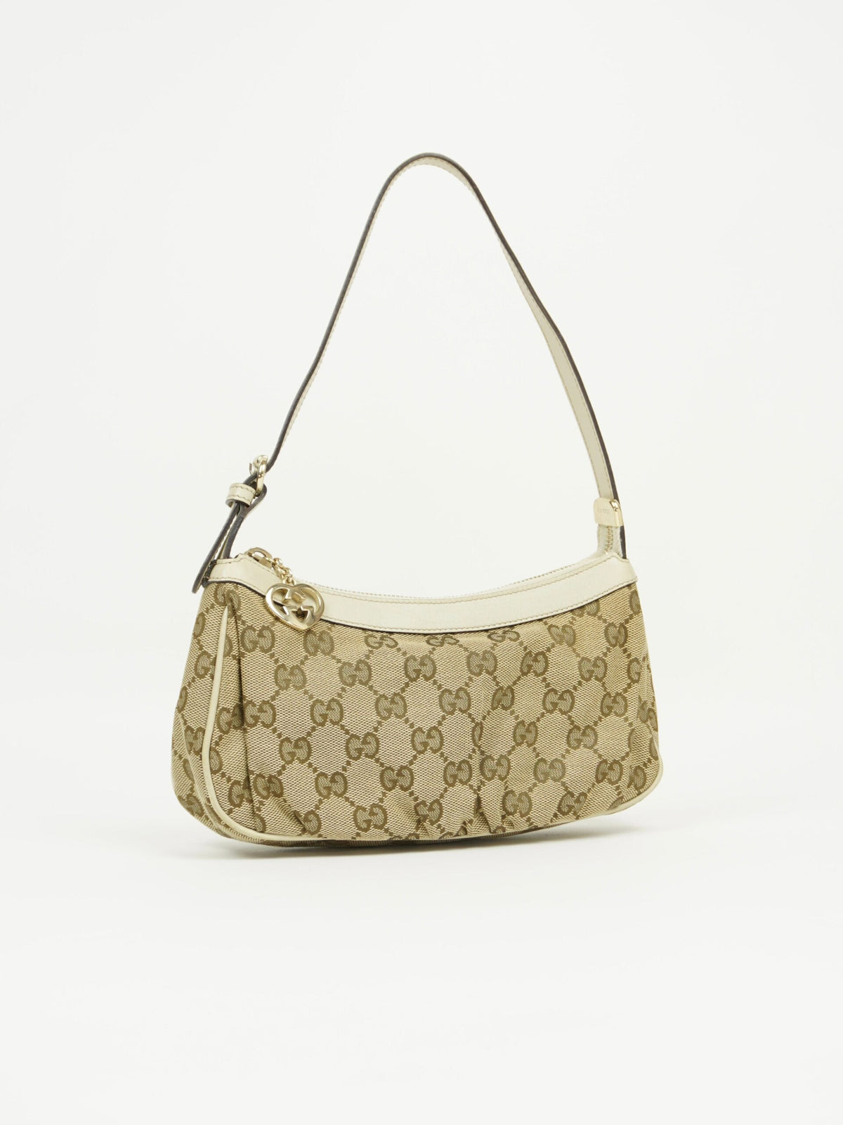 GUCCI MONOGRAM BAG WITH HEART CHARM