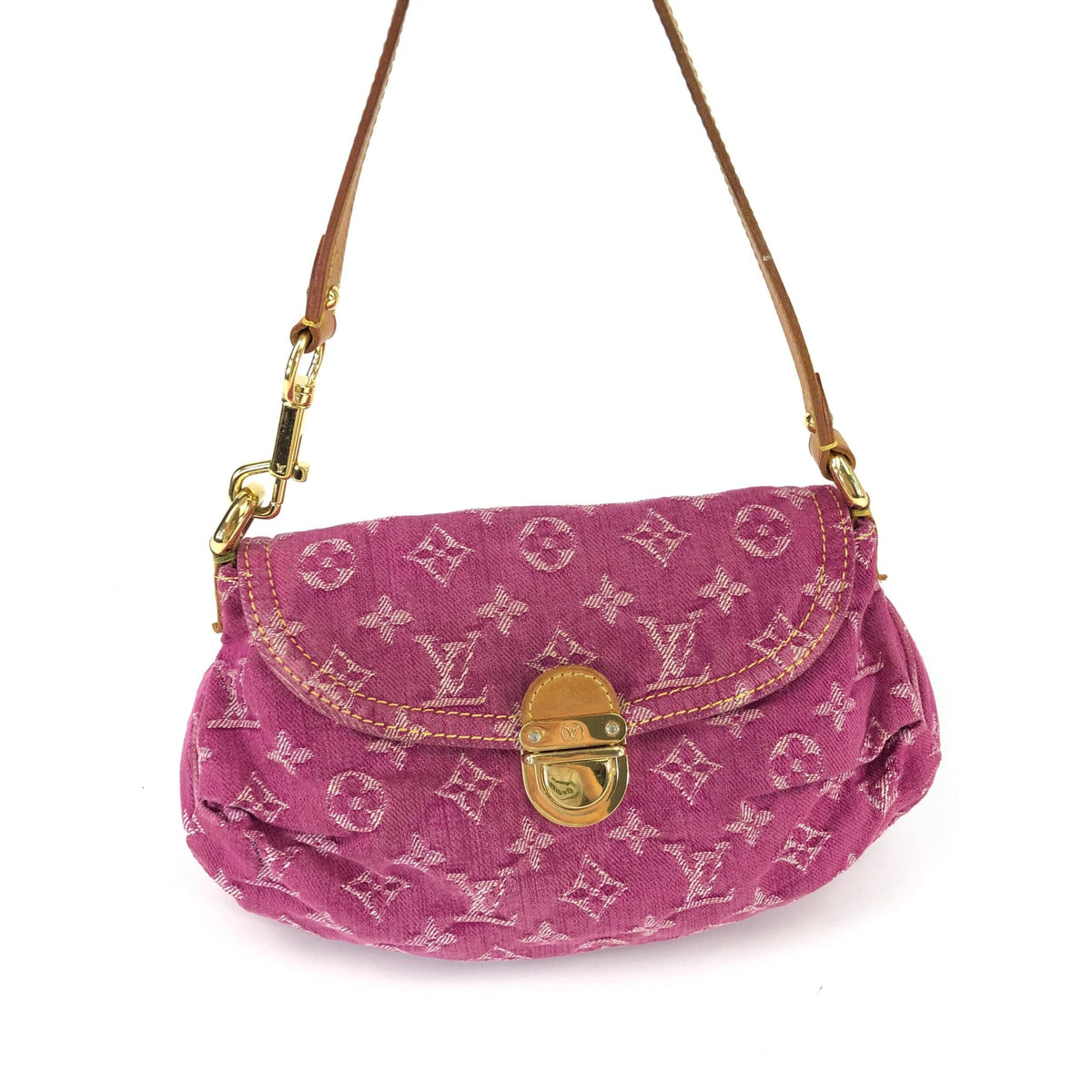 LOUIS VUITTON DENIM PLEATY SHOULDER BAG