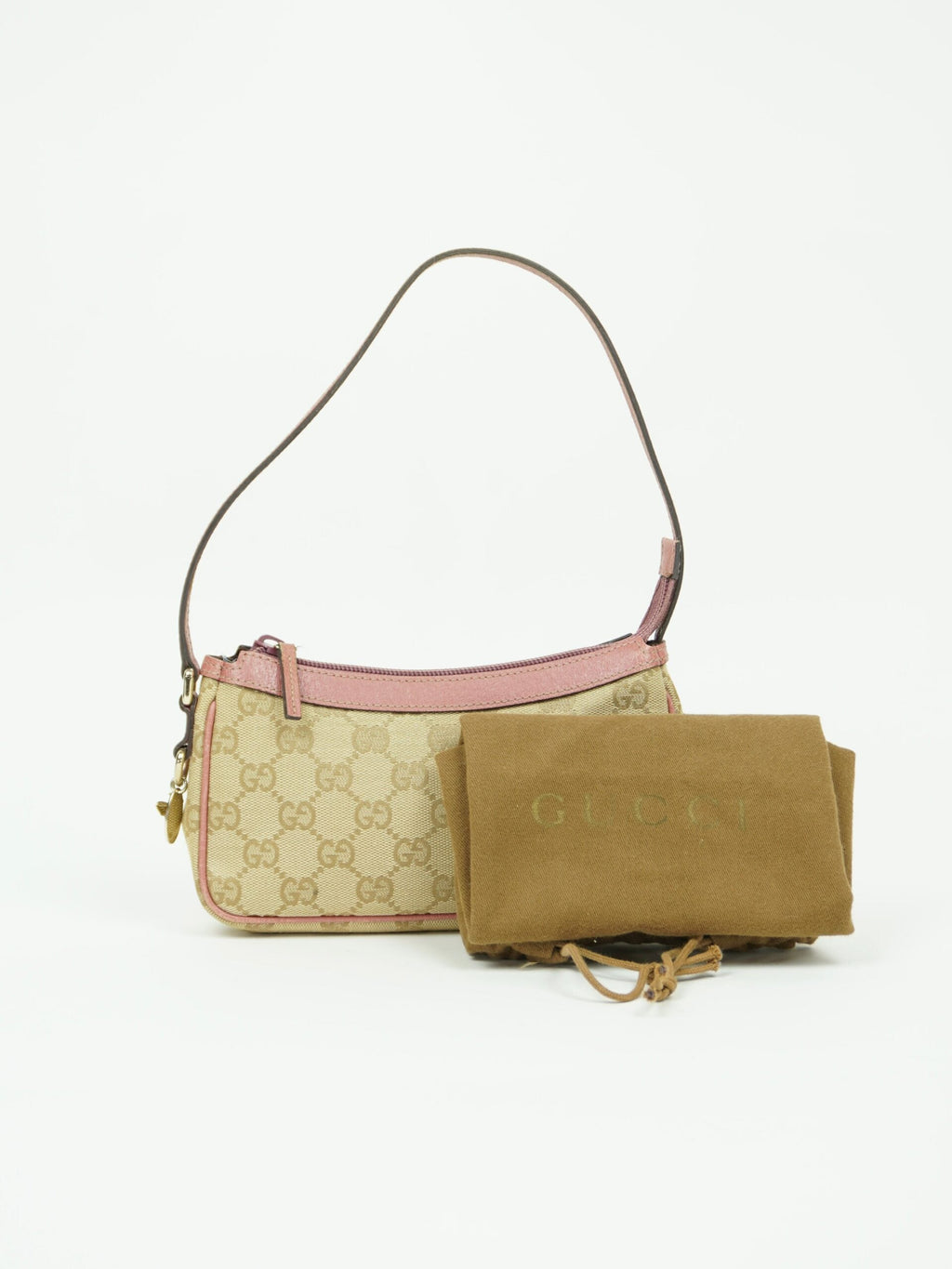 GUCCI MONOGRAM BAG WITH CHARM
