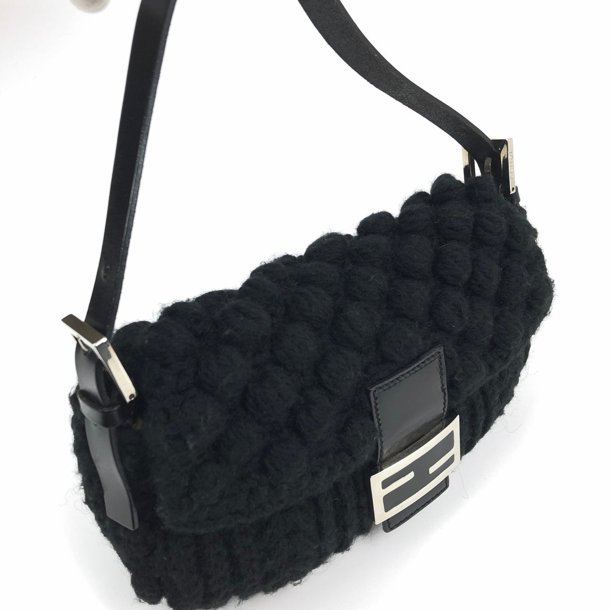 FENDI CASHMERE WOOL BAGUETTE SHOULDER BAG