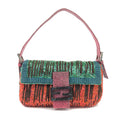 FENDI BEADED BAGUETTE WITH EXOTIC LIZARD TRIM