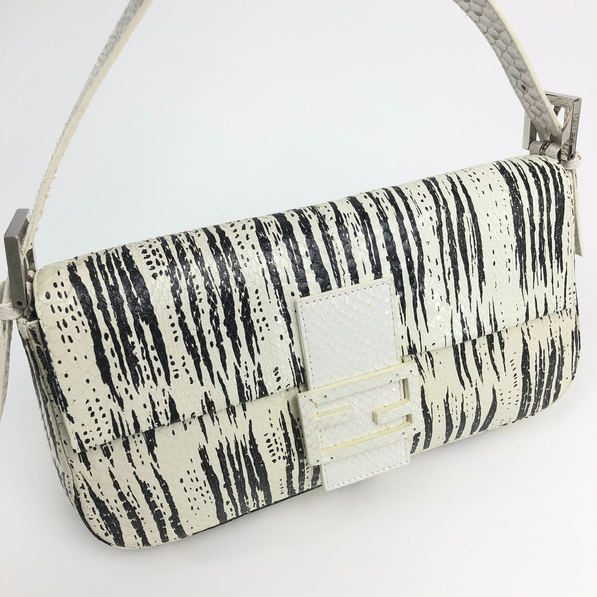 FENDI PYTHON SNAKESKIN BAGUETTE SHOULDER BAG