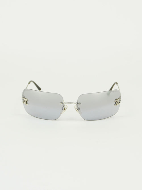 CHANEL RIMLESS RHINESTONE SUNGLASSES