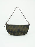 FENDI ZUCCA CRESCENT SHOULDER BAG