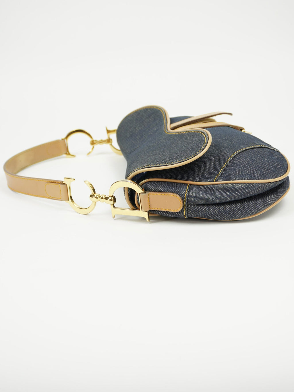 CHRISTIAN DIOR DENIM SADDLE BAG