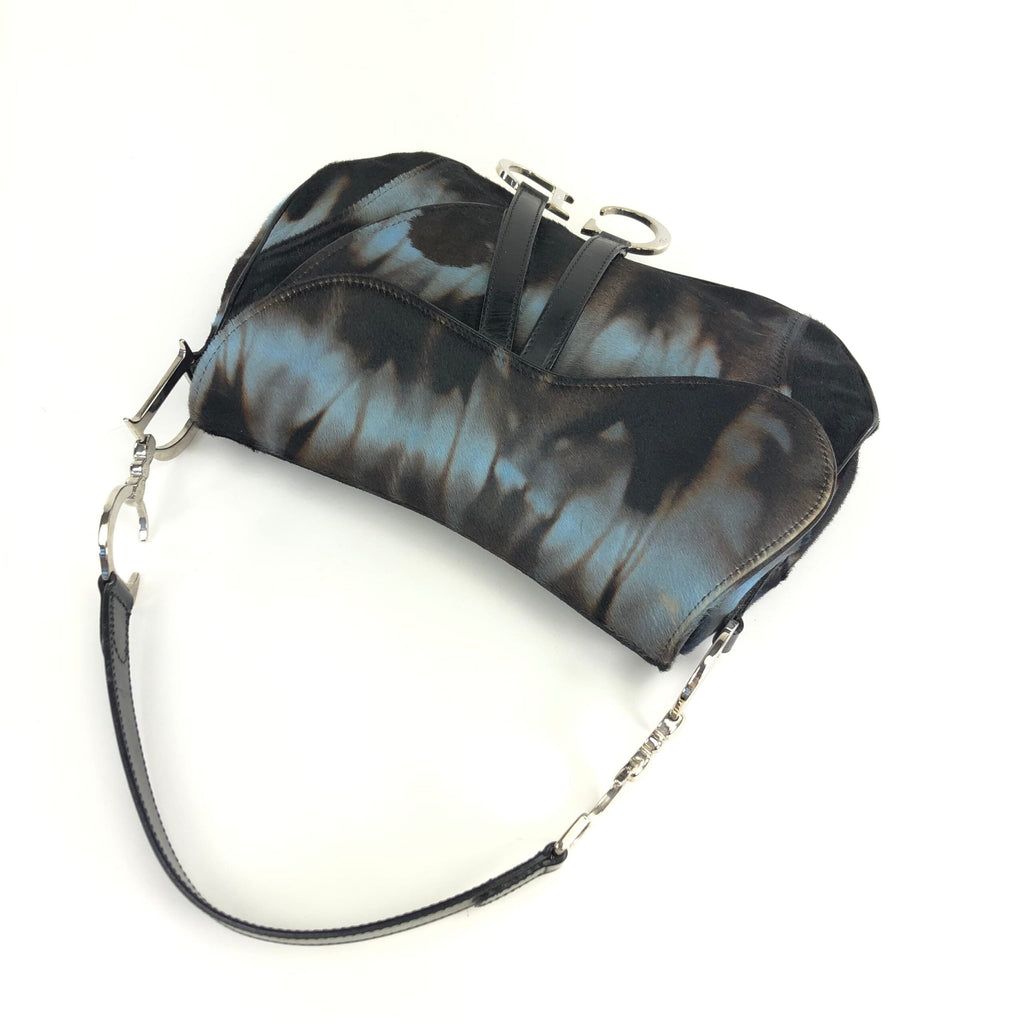 CHRISTIAN DIOR PONY HAIR DOUBLE SADDLE BAG