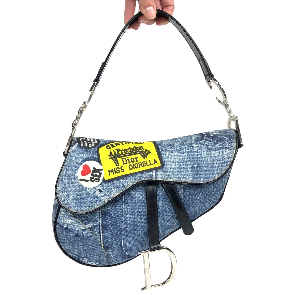 CHRISTIAN DIOR DIORELLA DENIM SADDLE BAG