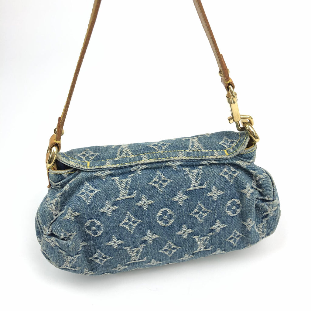 LOUIS VUITTON DENIM PLEATY SHOULDER BAG
