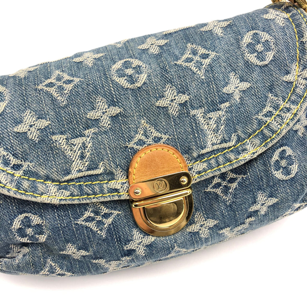 LOUIS VUITTON DENIM PLEATY SHOULDER BAG