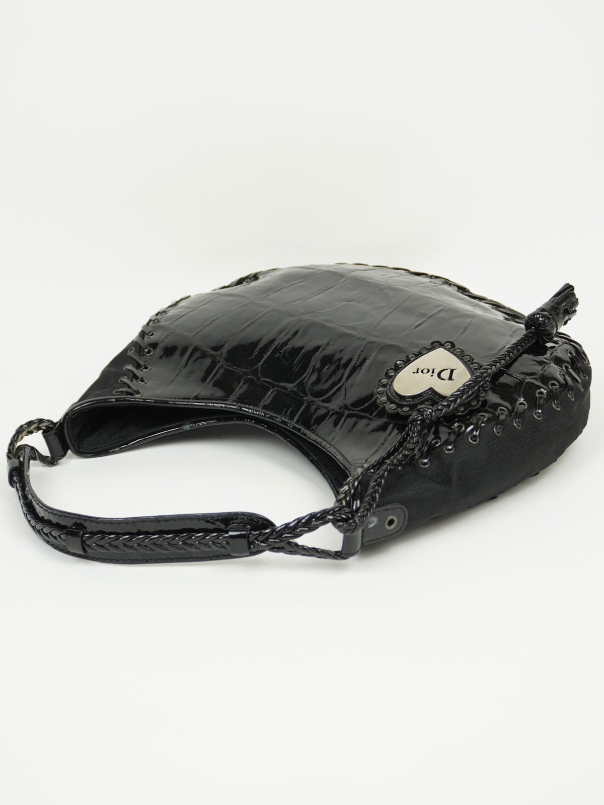 CHRISTIAN DIOR CROCODILE EMBOSSED CORSET HOBO