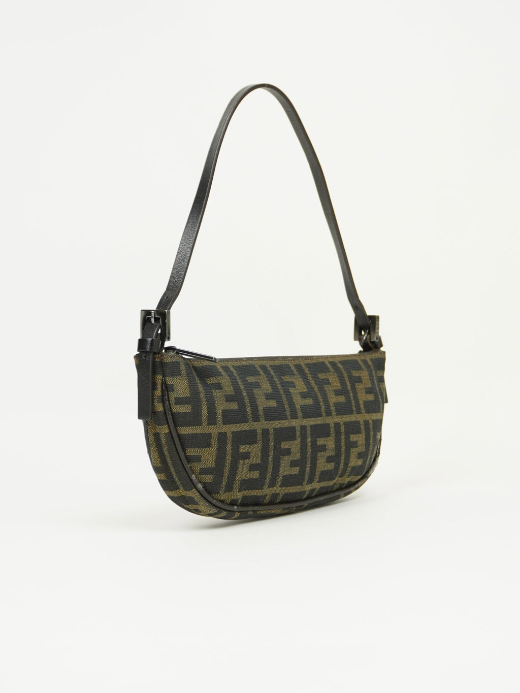 FENDI ZUCCA CRESCENT SHOULDER BAG