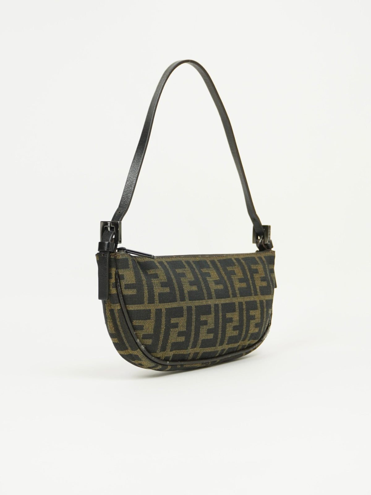 FENDI ZUCCA CRESCENT SHOULDER BAG