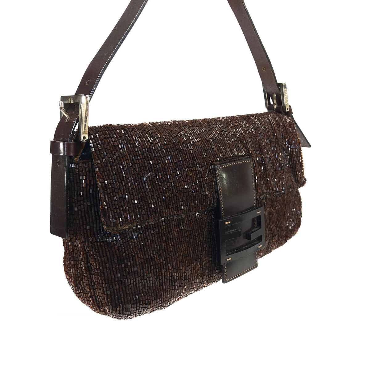 FENDI BEADED BAGUETTE SHOULDER BAG