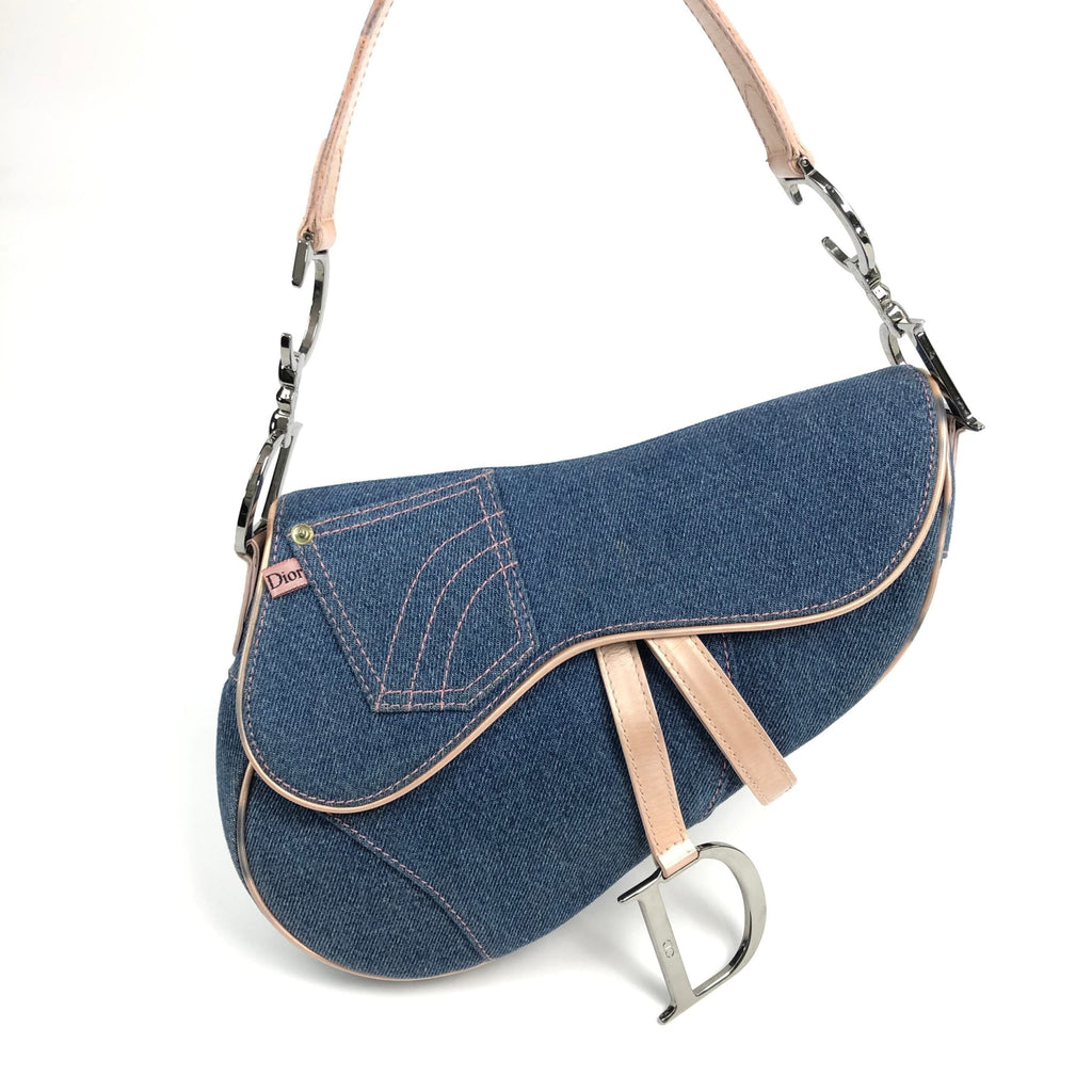CHRISTIAN DIOR DENIM SADDLE BAG