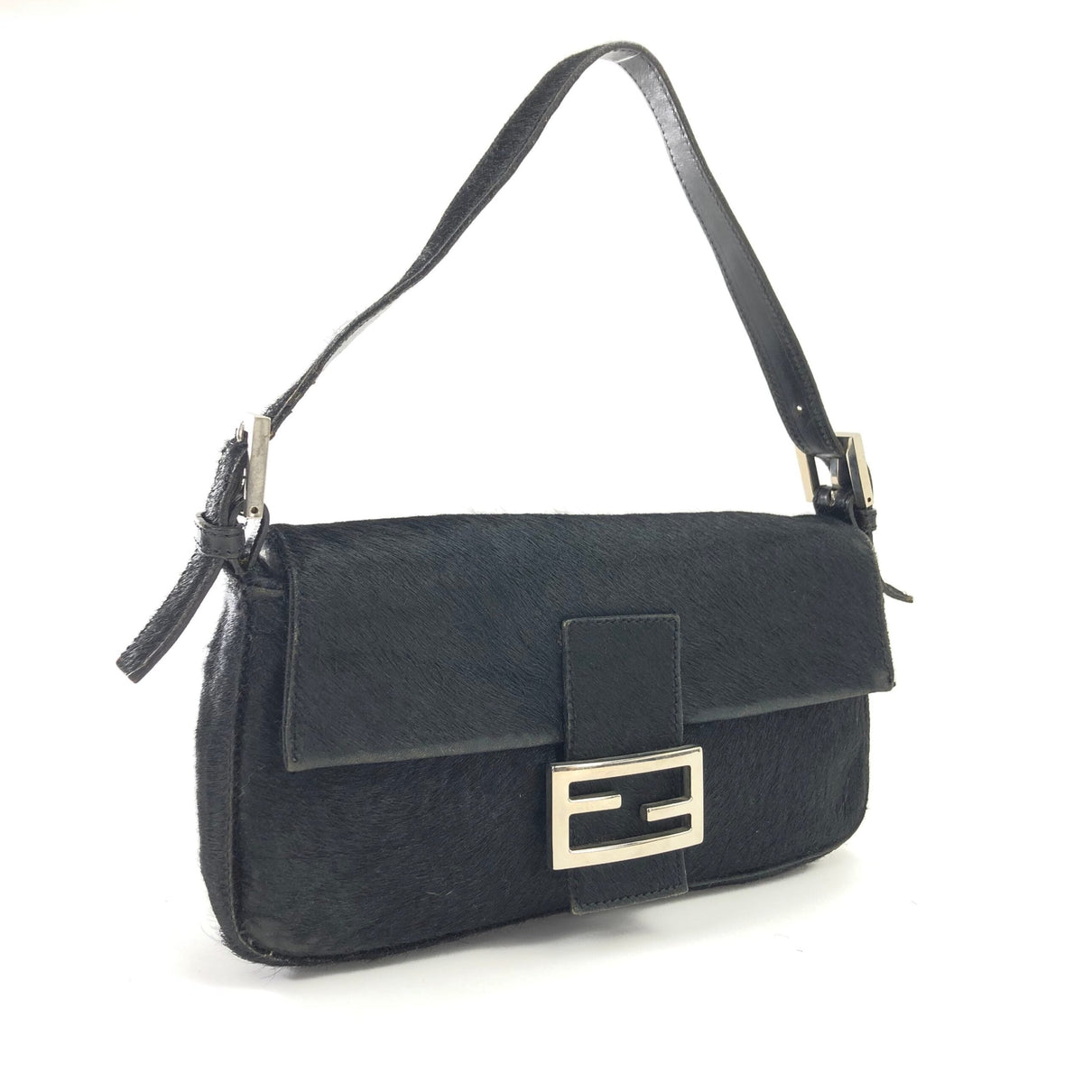 FENDI CALF HAIR BAGUETTE BAG