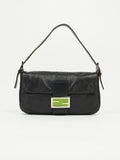 FENDI LEATHER BAGUETTE WITH GREEN BUCKLE