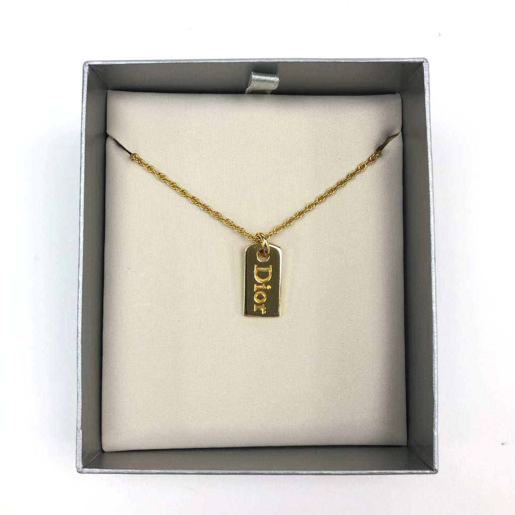 CHRISTIAN DIOR TAG NECKLACE