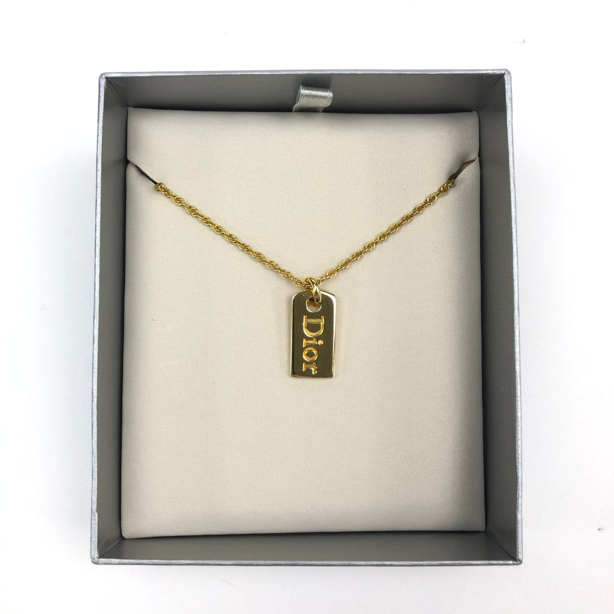 CHRISTIAN DIOR TAG NECKLACE