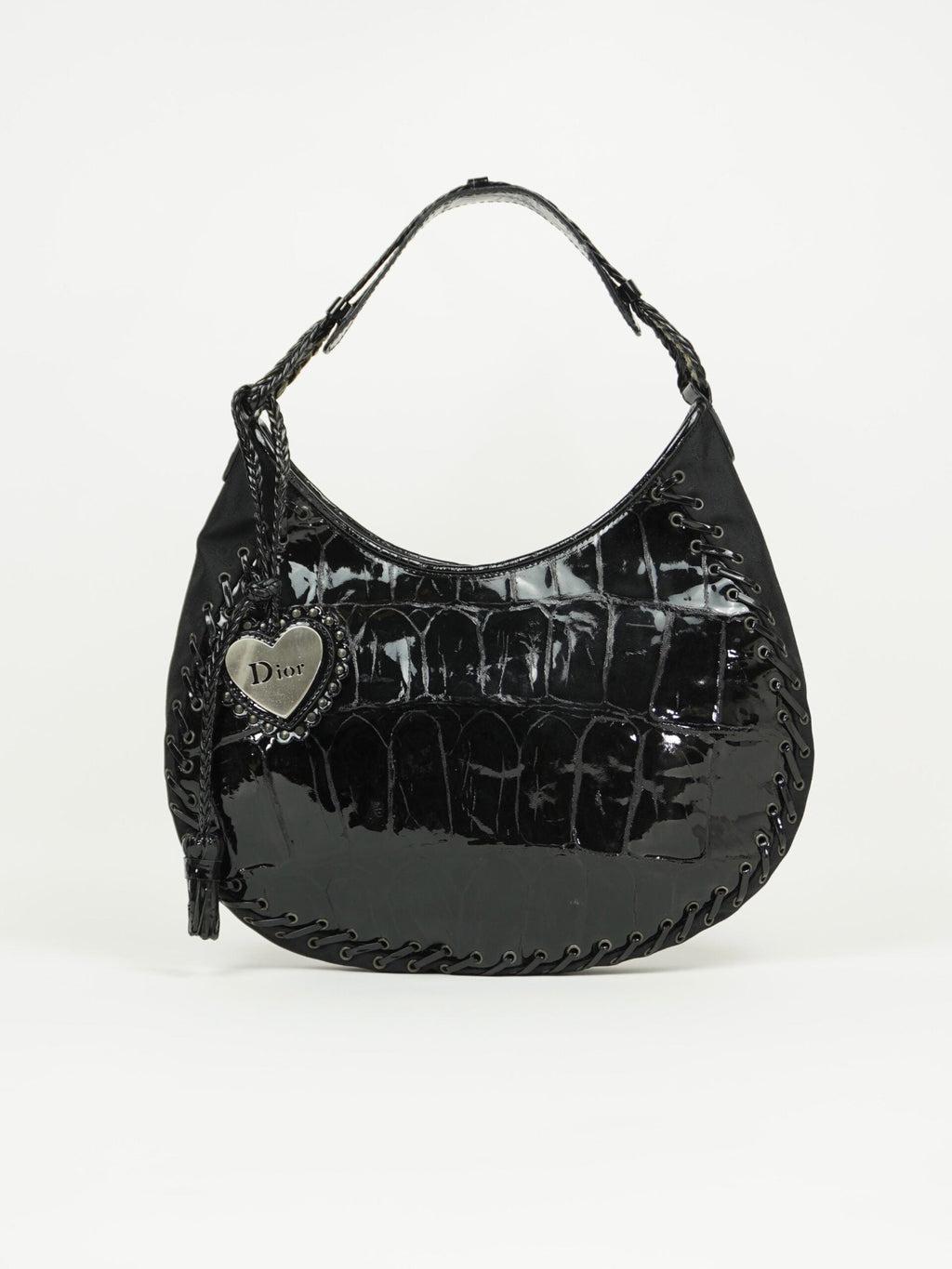 CHRISTIAN DIOR CROCODILE EMBOSSED CORSET HOBO