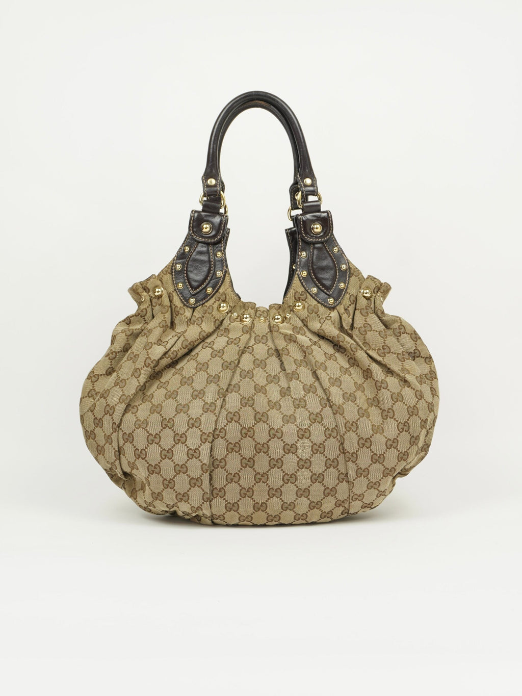 GUCCI MONOGRAM STUDDED PELHAM BAG