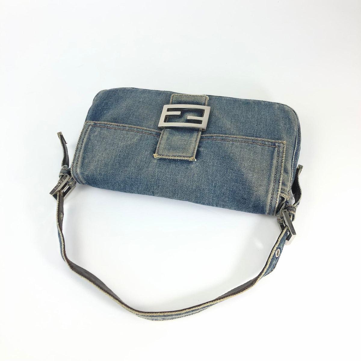 FENDI DENIM BAGUETTE BAG