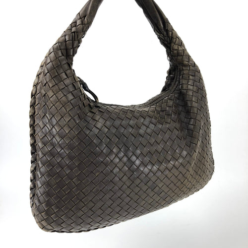 BOTTEGA VENETA BROWN INTRECCIATO SHOULDER BAG