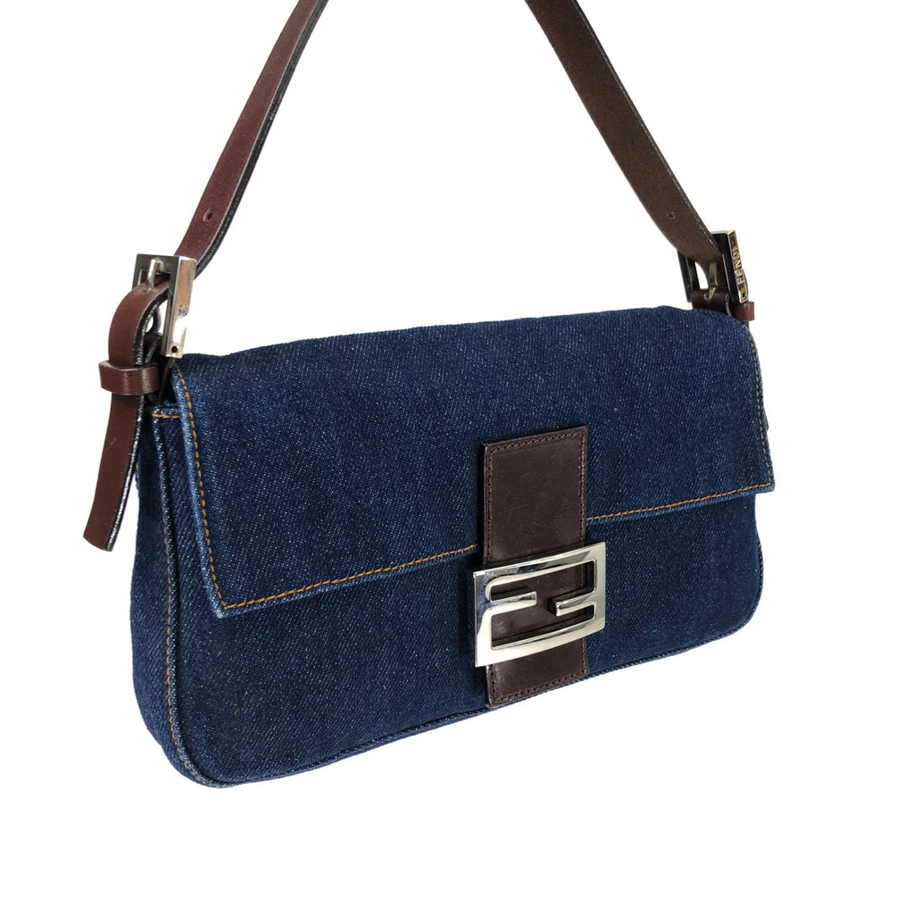 FENDI DENIM BAGUETTE BAG