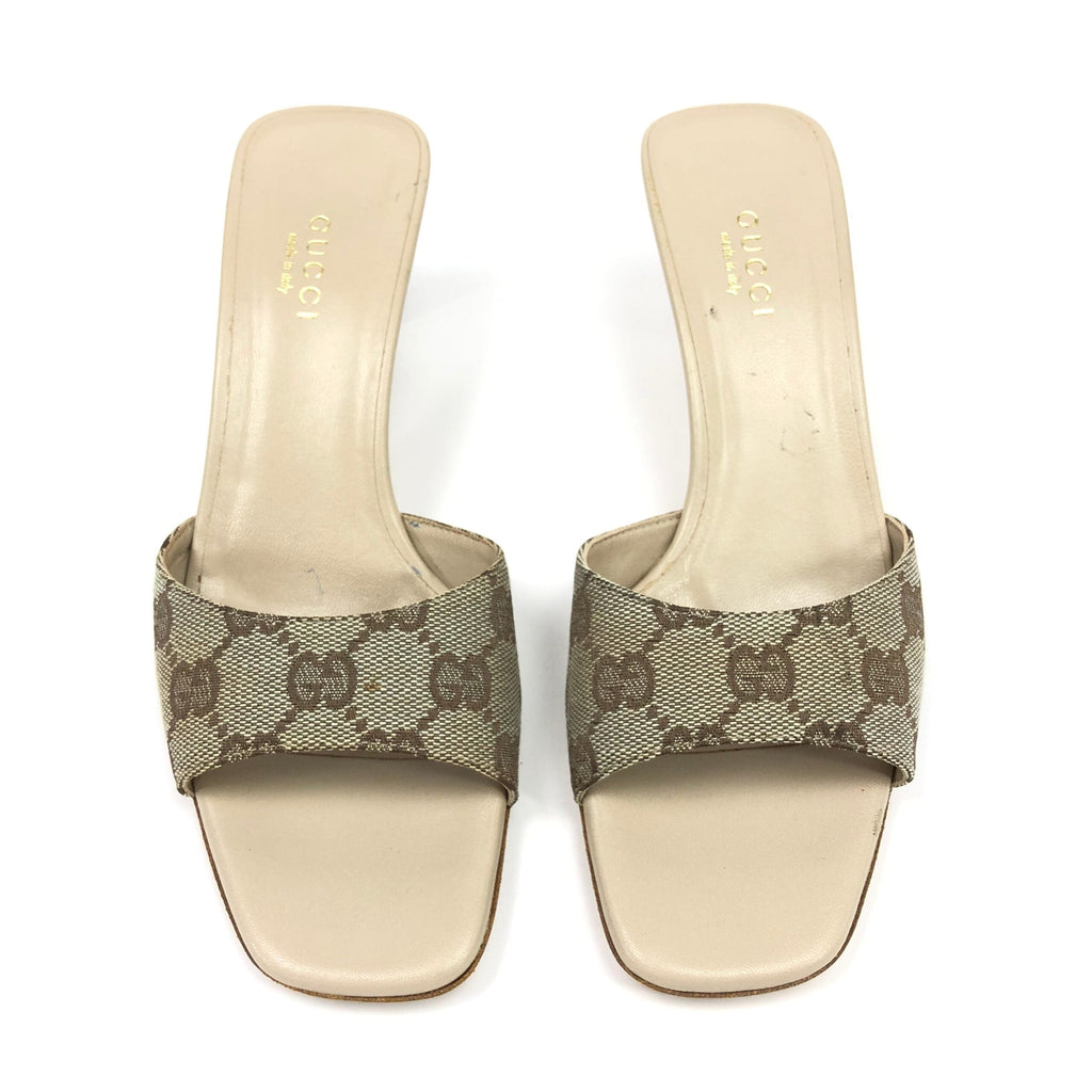 GUCCI MONOGRAM MULE HEELS