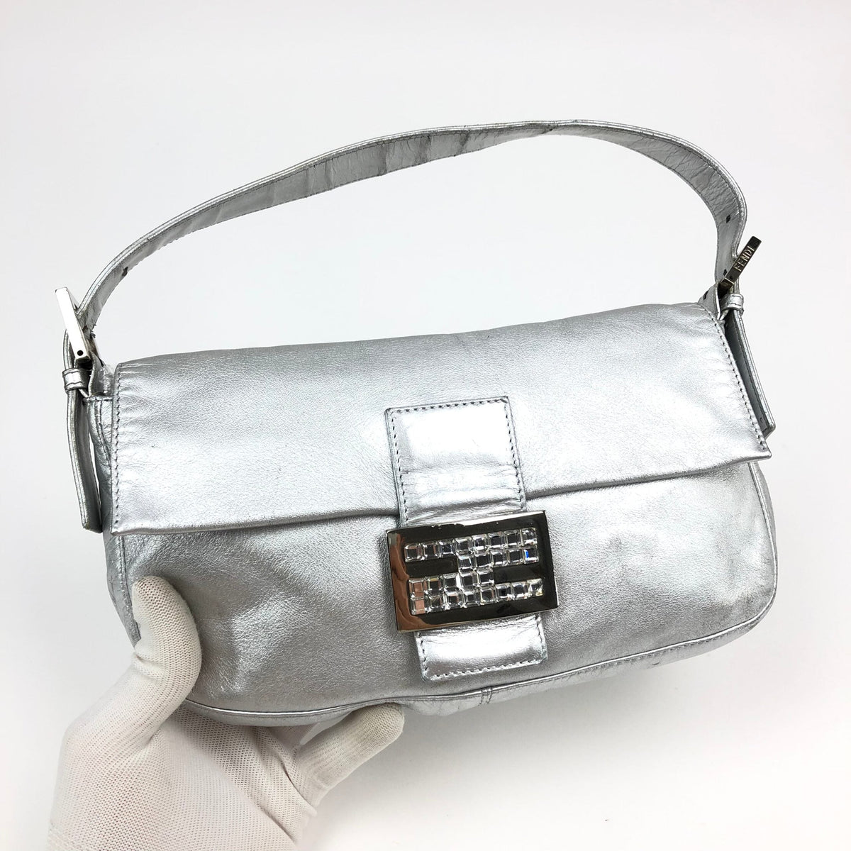 FENDI SILVER BAGUETTE BAG