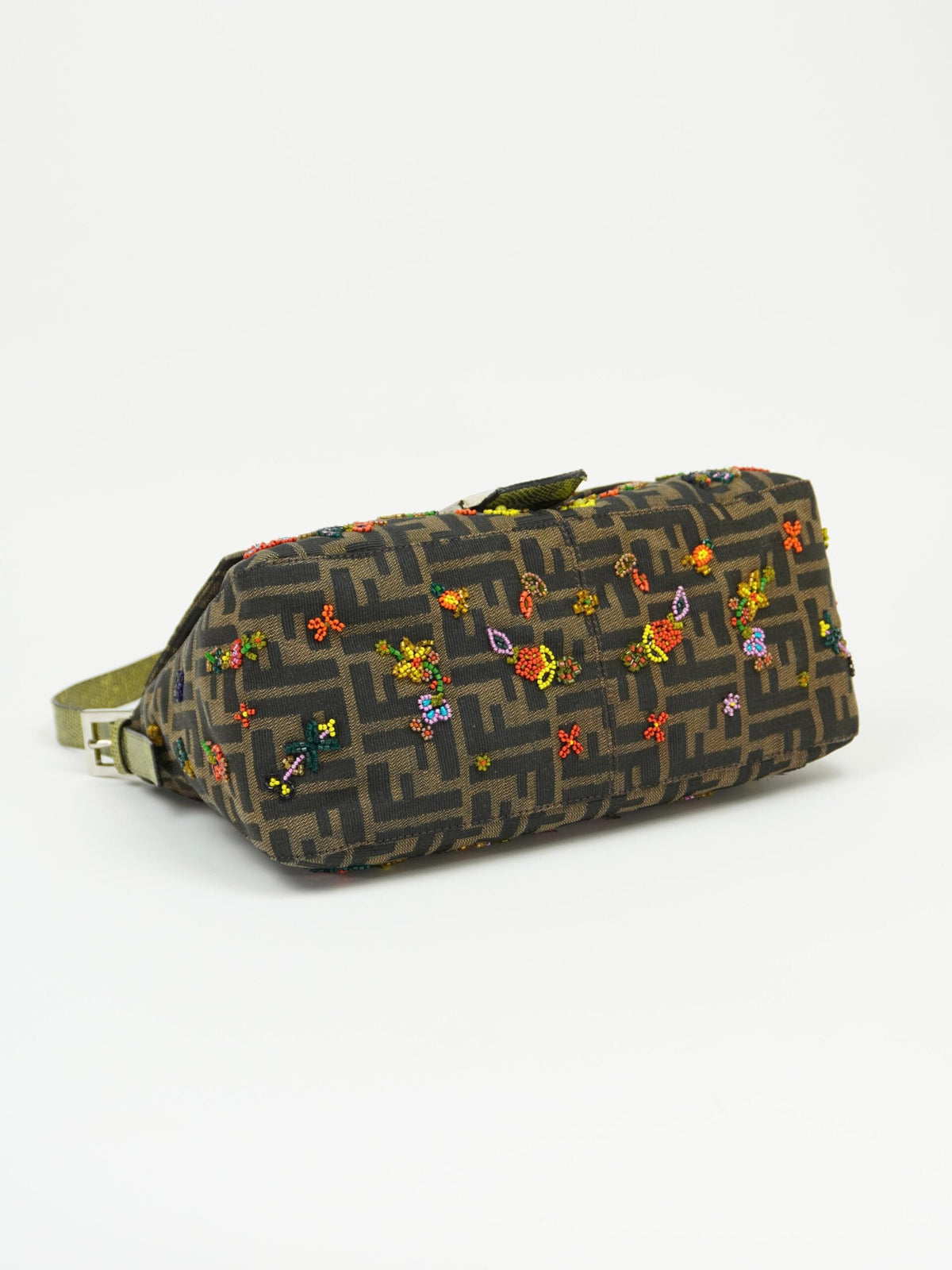 FENDI BEADED MAMA BAGUETTE WITH LIZARD TRIM