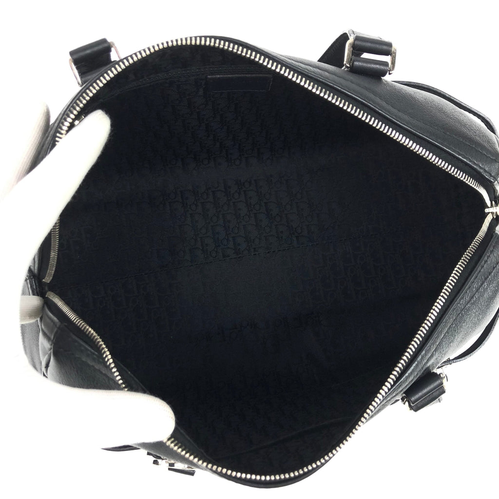 CHRISTIAN DIOR LEATHER BAG WITH SILVER HARDWARE