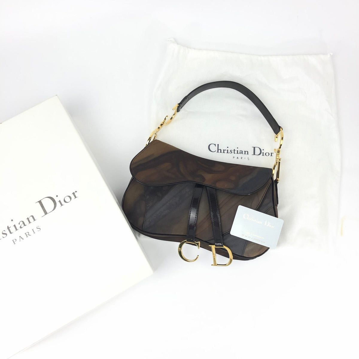 CHRISTIAN DIOR WATER COLOUR DOUBLE SADDLE BAG