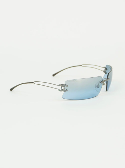 CHANEL RIMLESS RHINESTONE SUNGLASSES