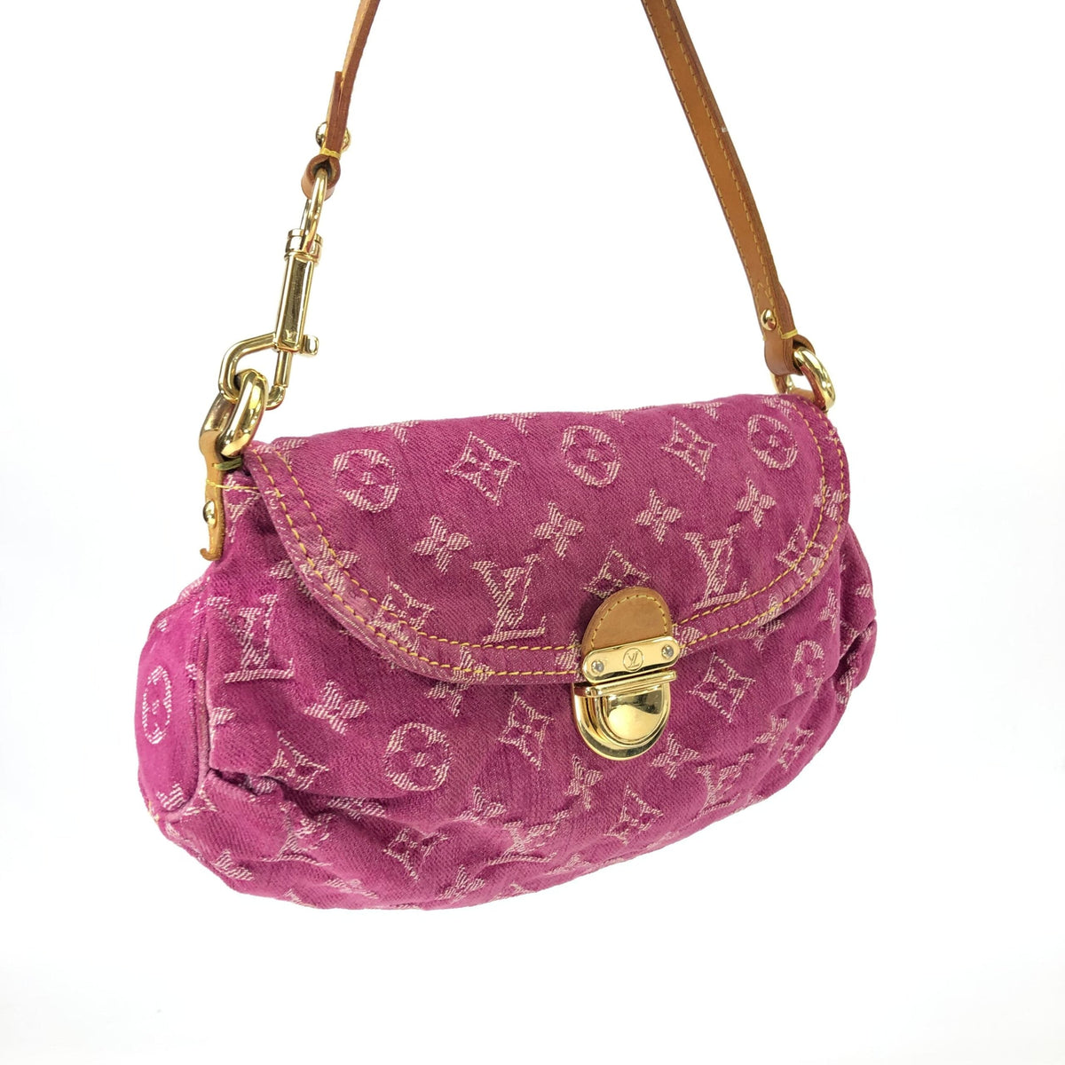 LOUIS VUITTON DENIM PLEATY SHOULDER BAG
