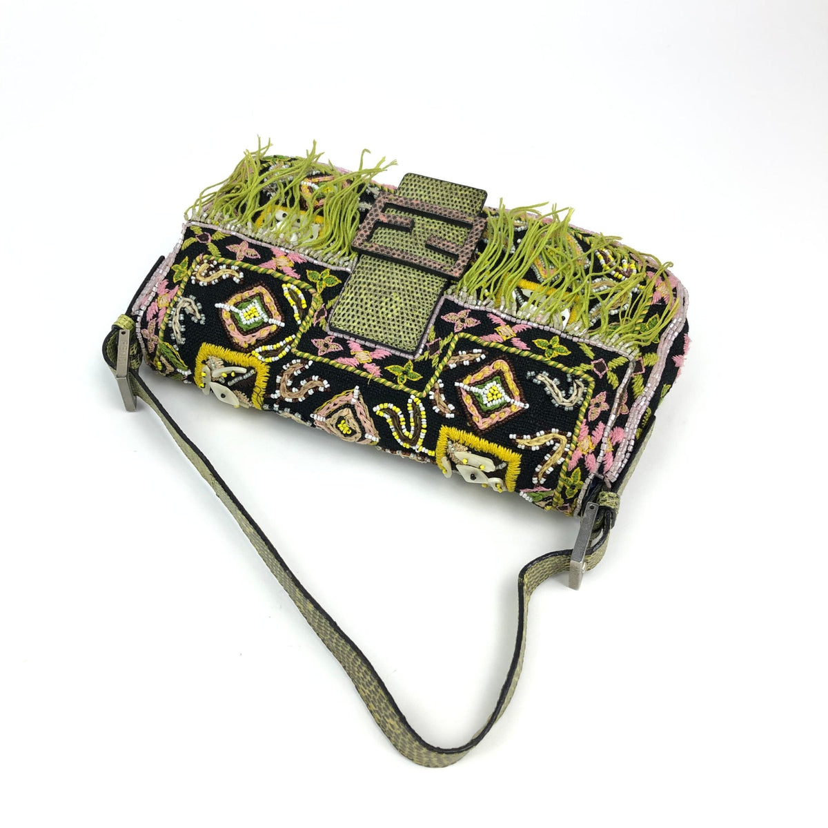FENDI BEADED BAGUETTE SHOULDER BAG
