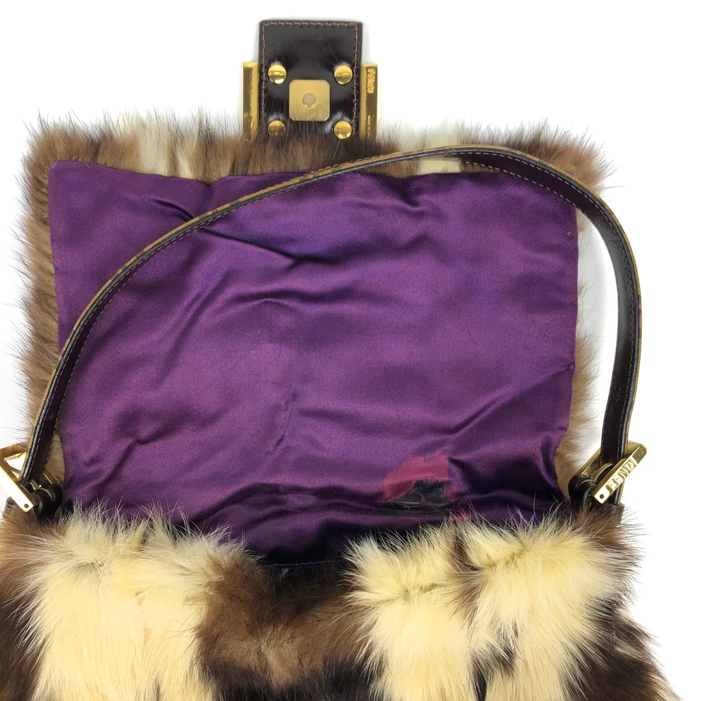FENDI FUR MAMA BAGUETTE BAG
