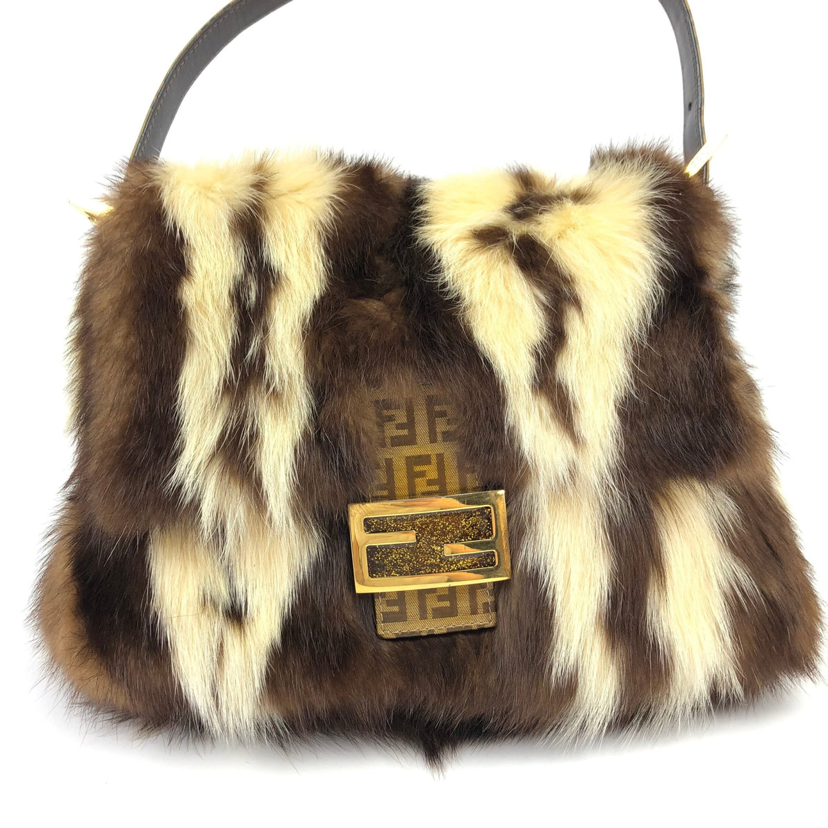 FENDI FUR MAMA BAGUETTE BAG