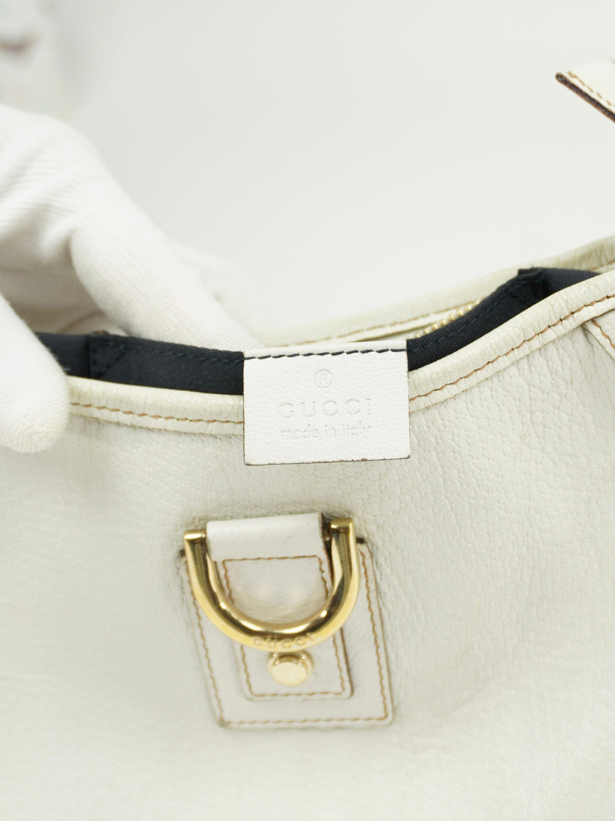 GUCCI LEATHER D RING BAG