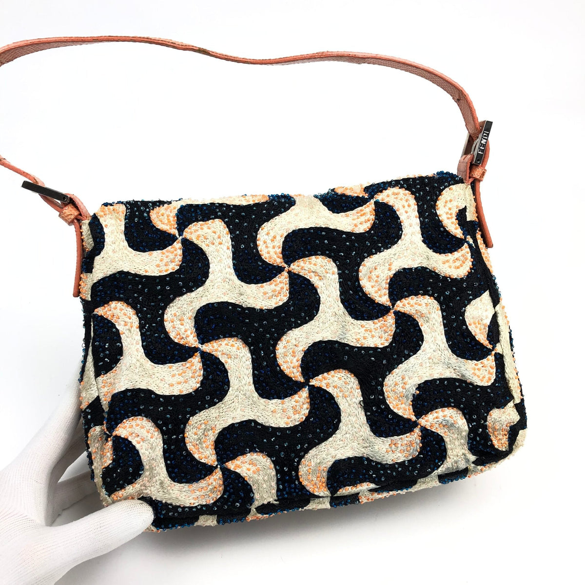 FENDI BEADED SWIRL MAMA BAGUETTE BAG