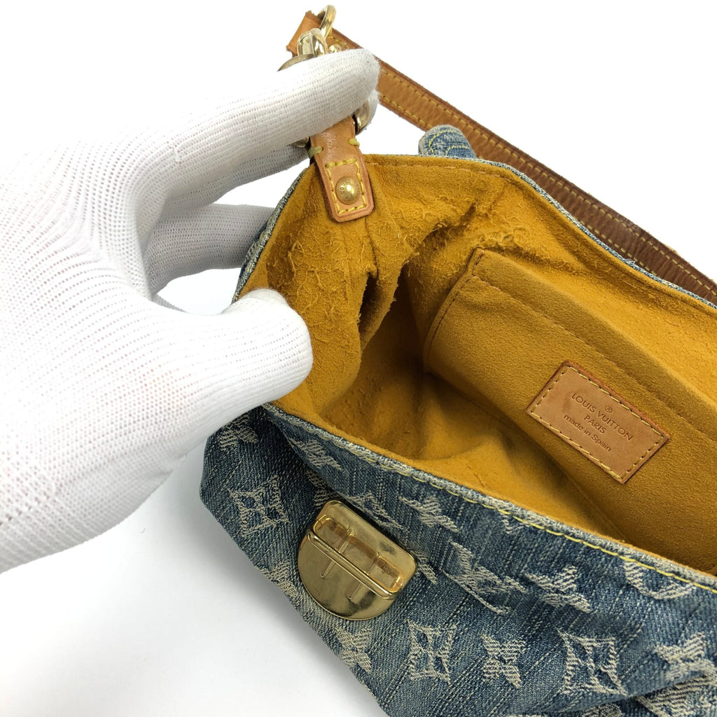 LOUIS VUITTON DENIM PLEATY SHOULDER BAG