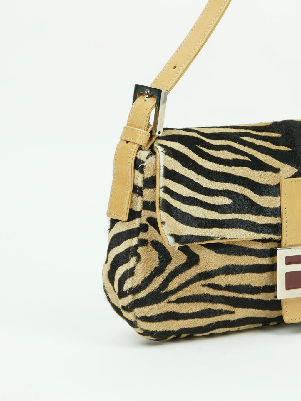 FENDI CALF HAIR ZEBRA BAGUETTE