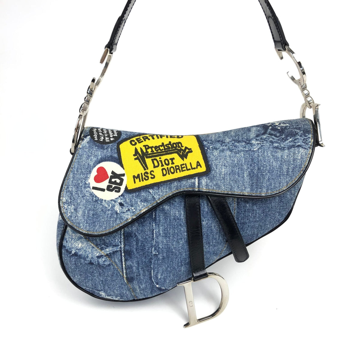 CHRISTIAN DIOR DIORELLA DENIM SADDLE BAG