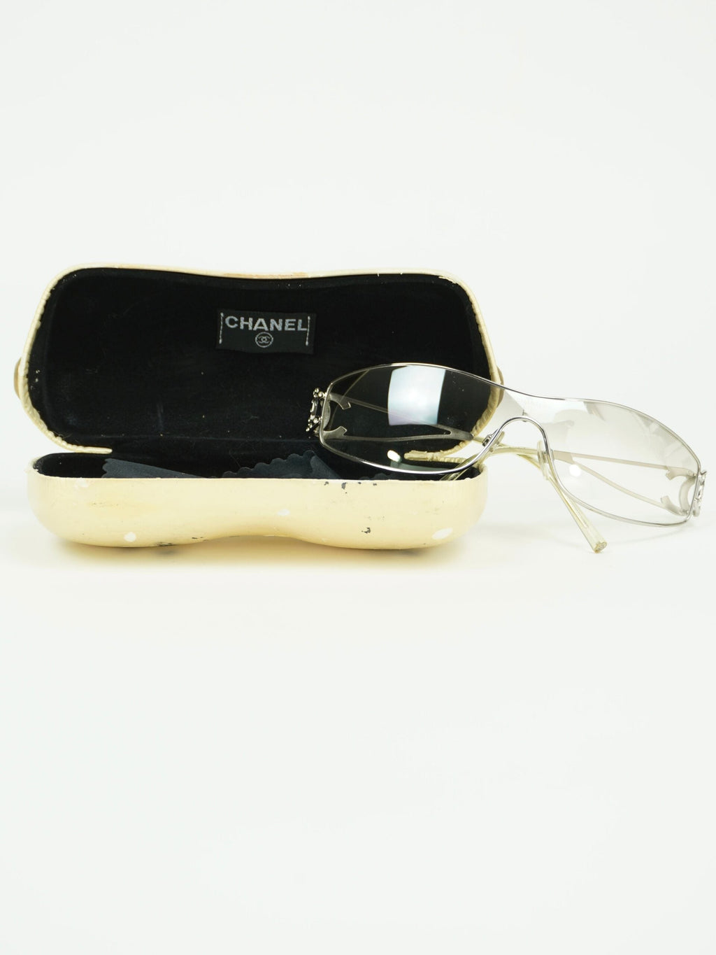 CHANEL RHINESTONE CC LOGO SUNGLASSES
