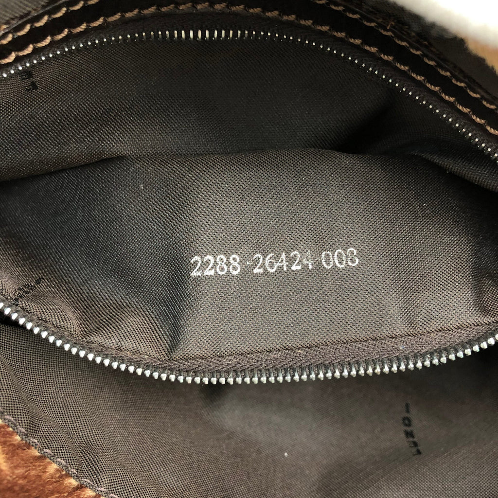 FENDI CALF HAIR BAGUETTE SHOULDER BAG