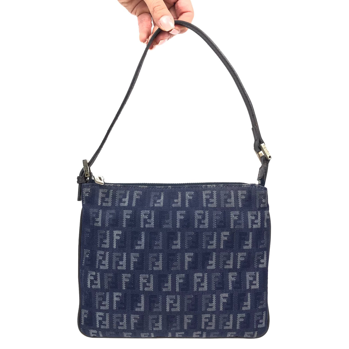 FENDI ZUCCA DENIM SHOULDER BAG