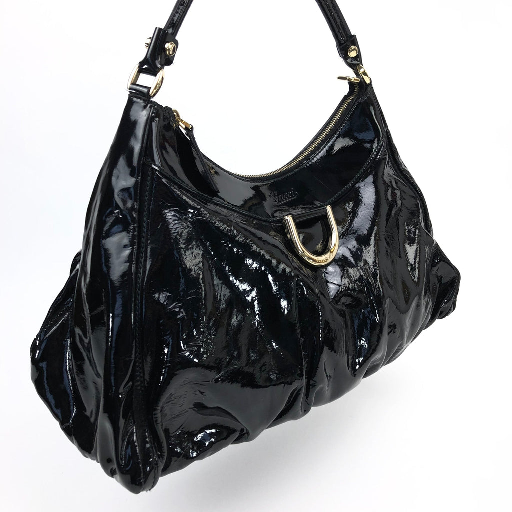 GUCCI MONOGRAM LEATHER ABBEY BAG