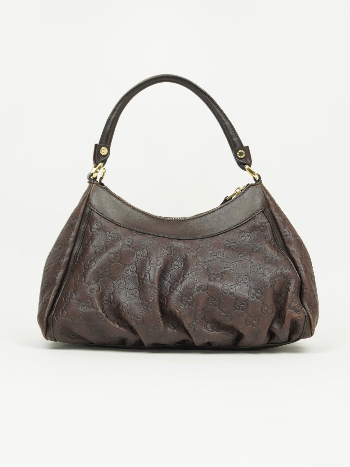 GUCCI MONOGRAM LEATHER ABBEY BAG