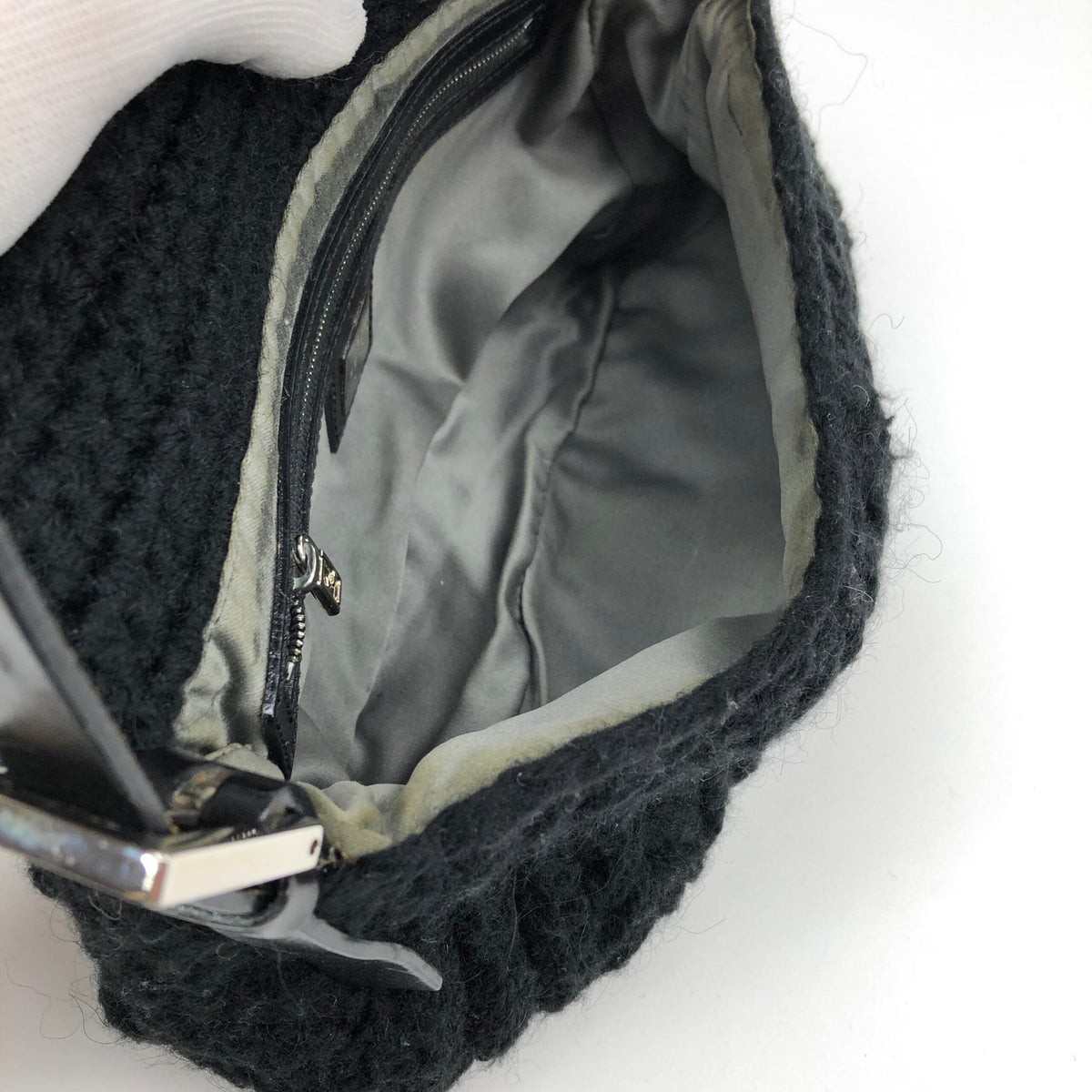 FENDI CASHMERE WOOL BAGUETTE SHOULDER BAG