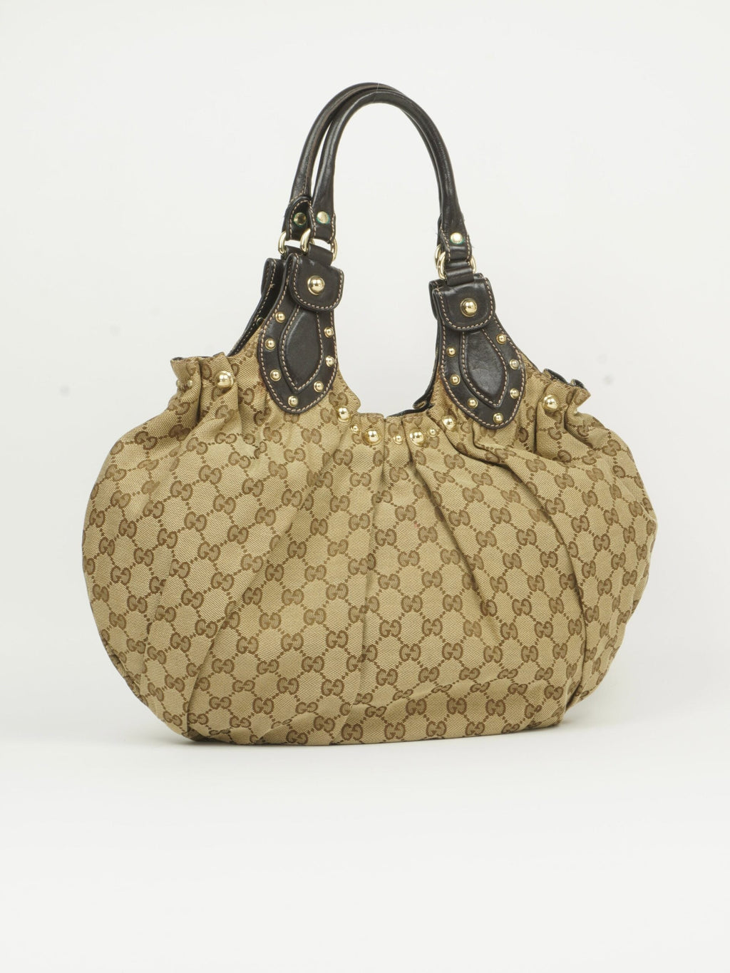 GUCCI MONOGRAM STUDDED PELHAM BAG